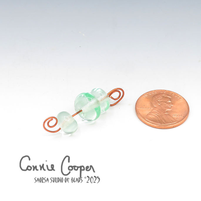 Beads, Set of 3, Pale Emerald Transp LBS26-7649