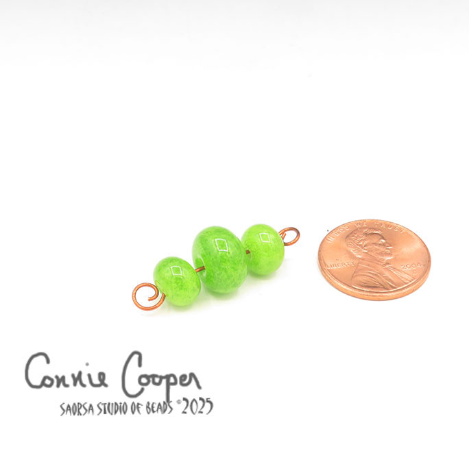 Beads, Set of 3, Lt Green Seed Glass LBS26-7668