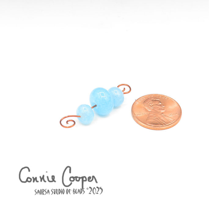 Beads, Set of 3, Lt  Blue Seed Glass LBS26-7669