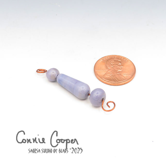 Beads, Set of 3, Purple Drop & 2 Accent Beads LBS26-7664