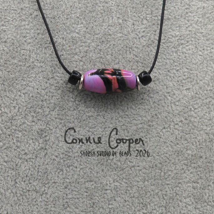 1-Bead in  Evil Purple & Black  OB26-7831