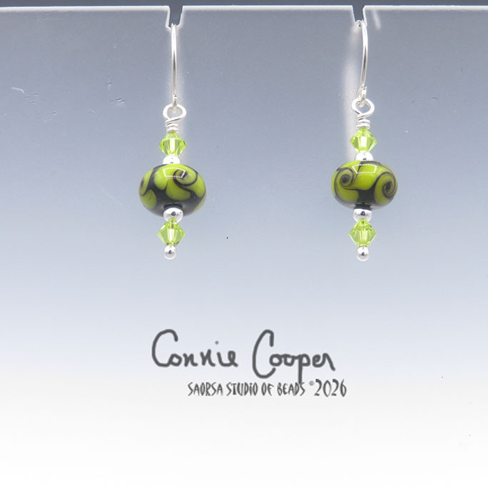 Assorted, Black w/Twisted Chartruese Dots GBE26-7814