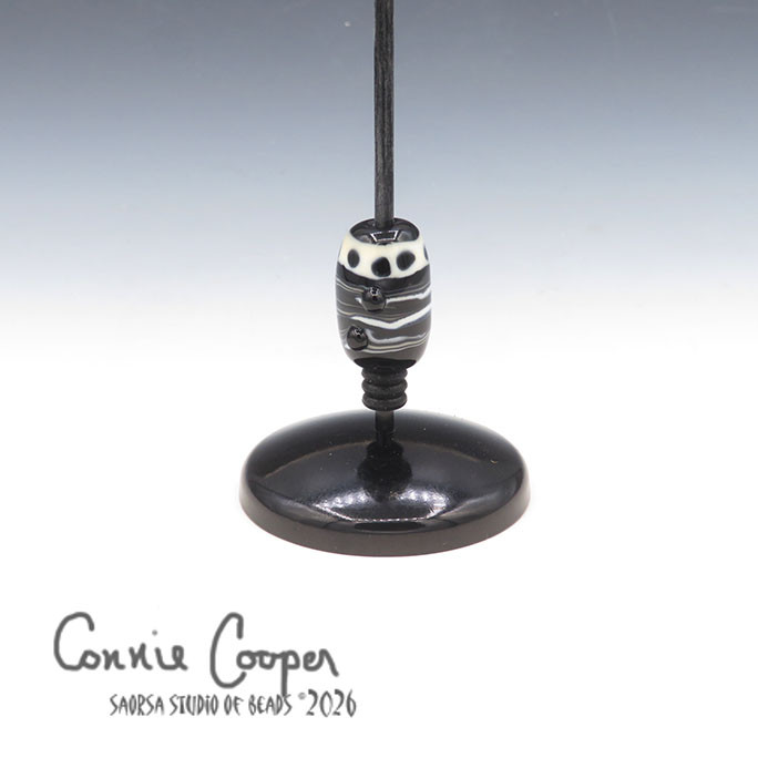 Bead, Cream w/Black  LBF26-7762