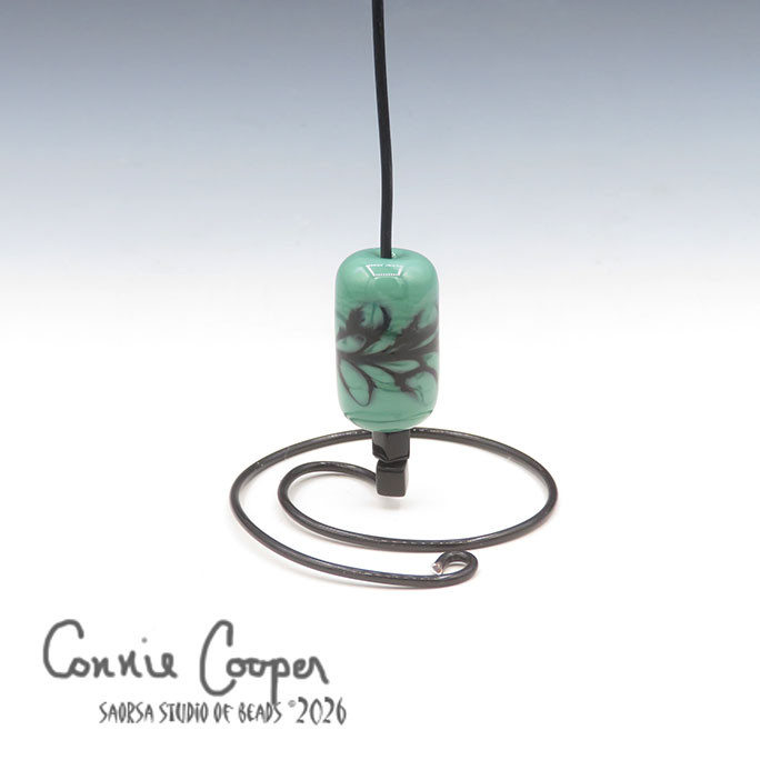 Bead, Abstract Green w/Black  LBF26-7746