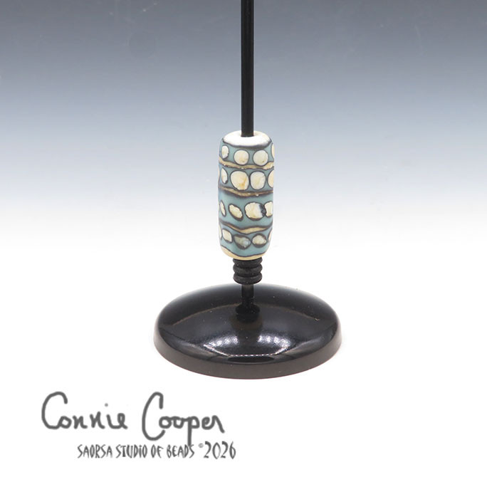 Bead, Cream w/Turquoise  LBF26-7750