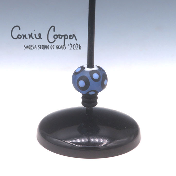 Bead, Matted, Lt Blue, Blac & White  LBF26-7961