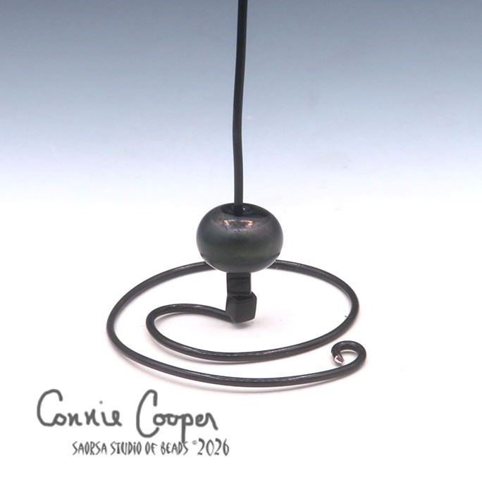 Bead, Black Metallic Glass  LBF26-8035