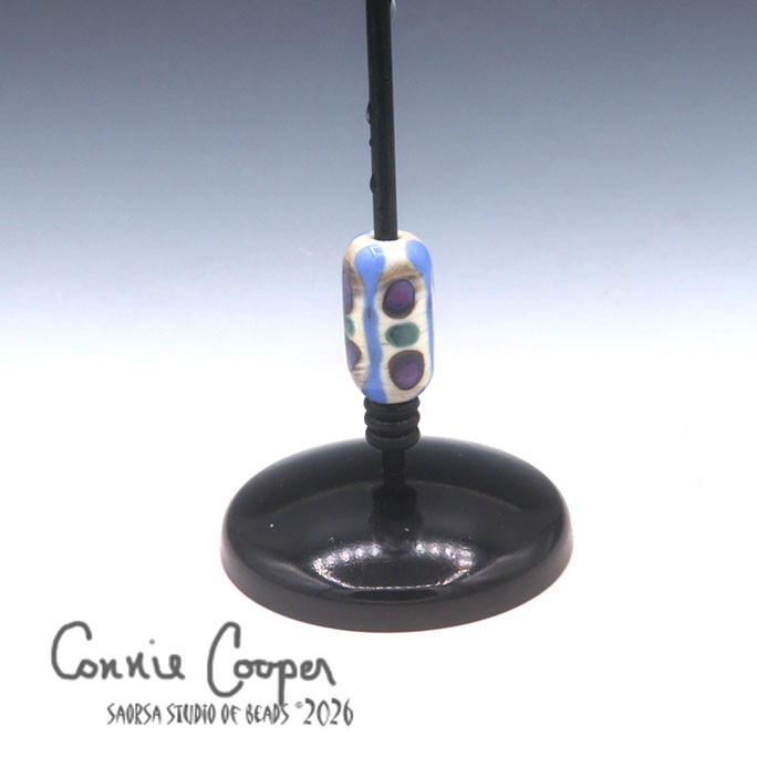 Bead, Crackle Ivory Abstract  LBF26-8038