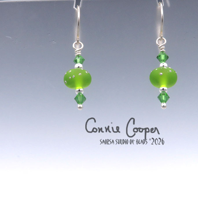 Silvered, MATTED, on Light Grass Green GBE26-8008