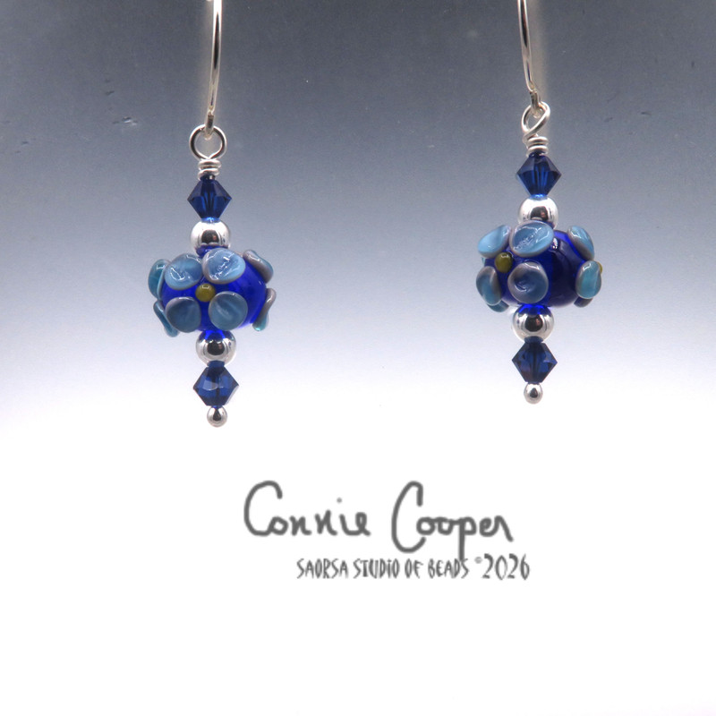 Florals, Lt Blue over Lavender on  Cobalt GBE26-8043