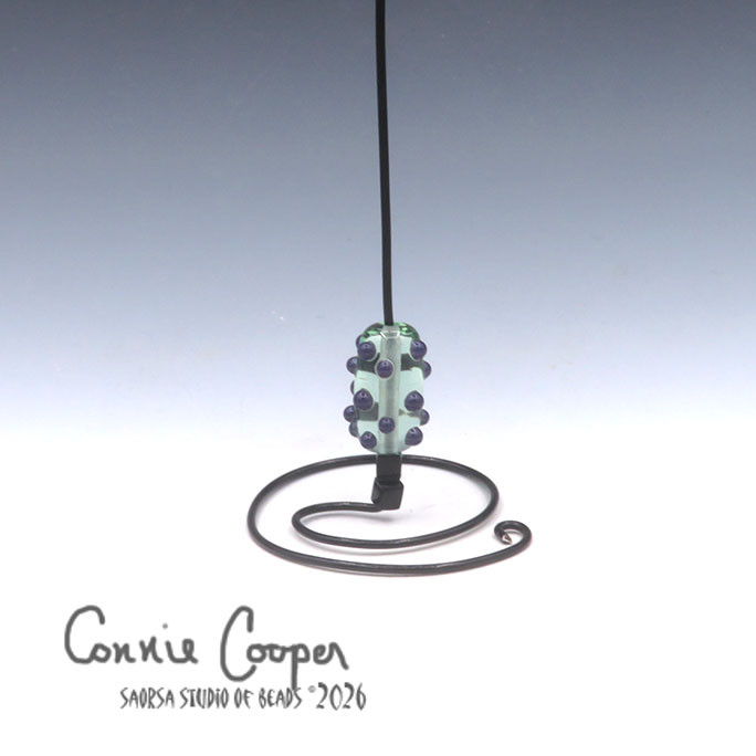 Bead, Pale Emerald & Purple  LBF26-8065