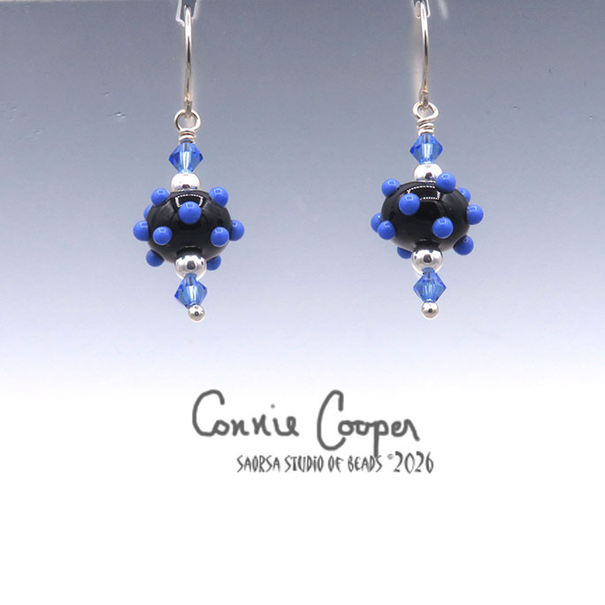 Assorted, Raised Dots in Blue on Black GBE26-8105
