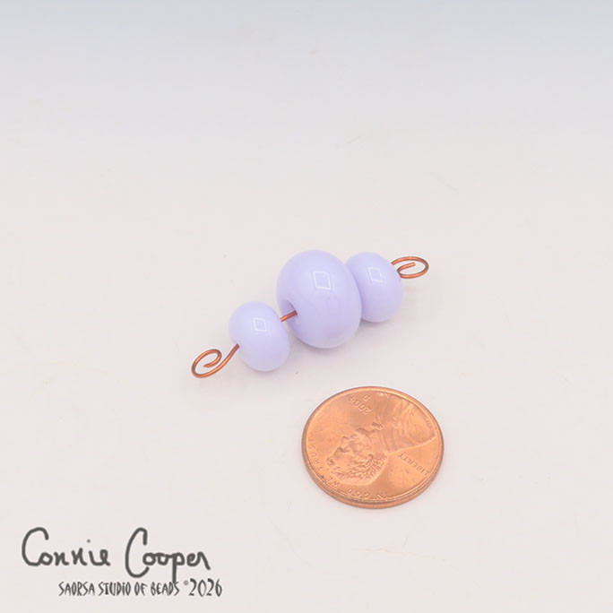 Tiny Beads, Set of 3, Opaque Pale Lavender  LBS26-8185