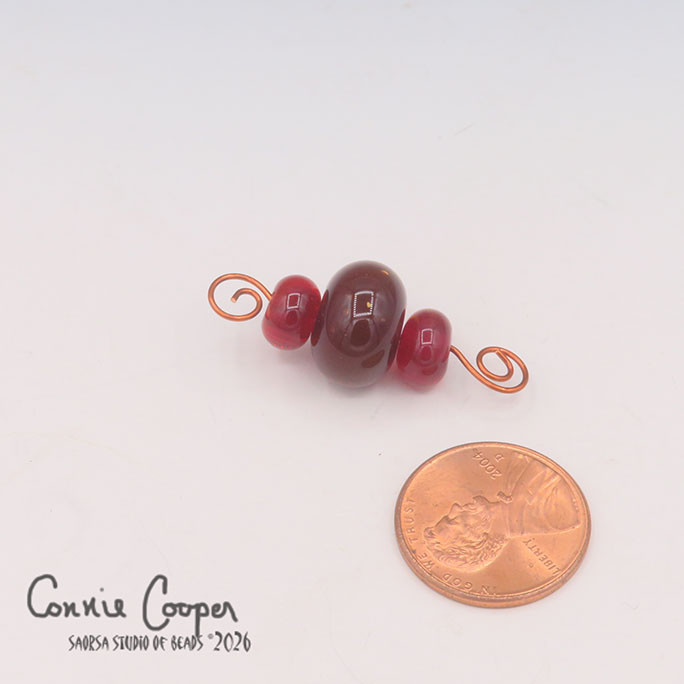 Tiny Beads, Set of 3, Transparent  Brownish Red  LBS26-8233