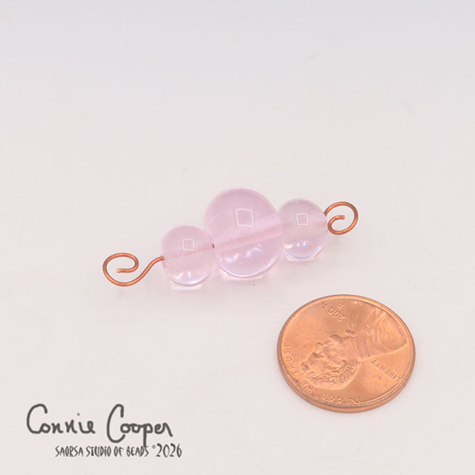 Tiny Beads, Set of 3, Transparent  Rose Quartz  LBS26-8235
