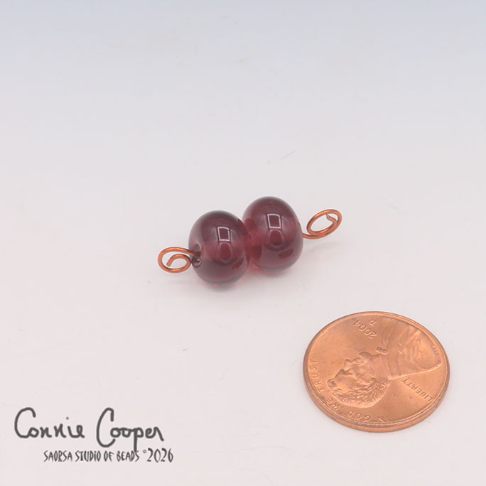 Beads, Matched Pair,  Transparent Med. Amethyst  LBPr26-8277