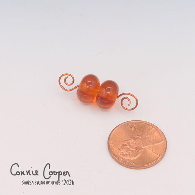 Beads, Matched Pair,  Transparent Med. Topaz  LBPr26-8283