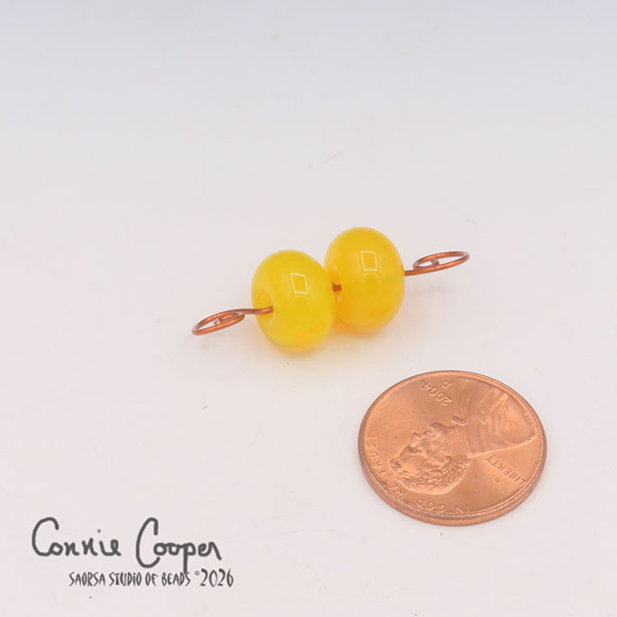 Beads, Matched Pair,  Transparent Yellow  LBPr26-8286