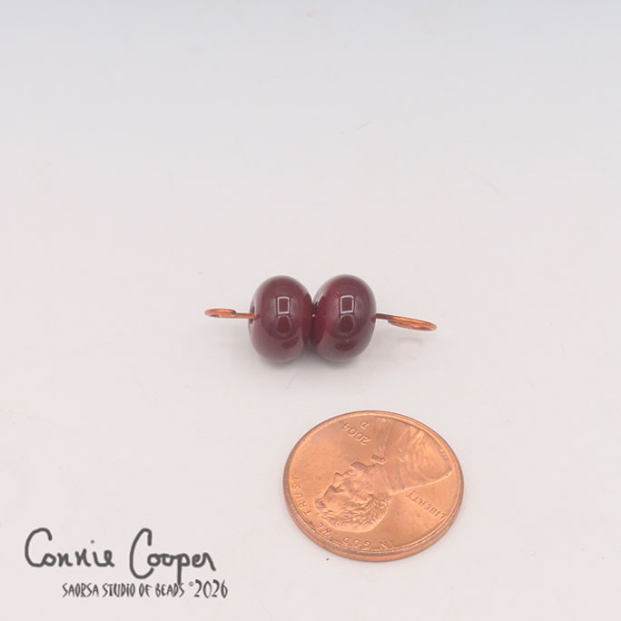 Beads, Matched Pair,  Opaque Dk. Purple Red LBPr26-8241