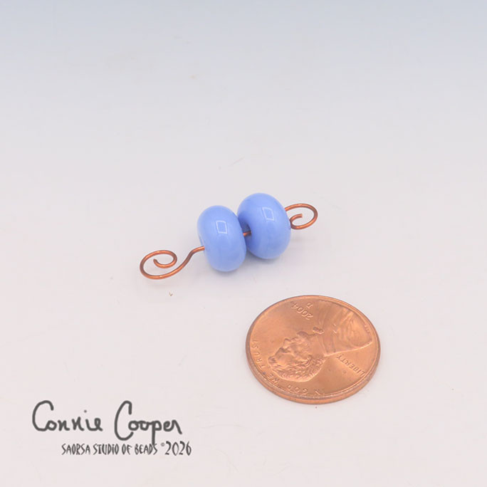 Beads, Matched Pair,  Opaque Lt. Blue  LBPr26-8258