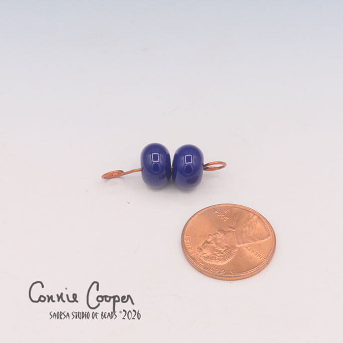 Beads, Matched Pair,  Opaque Cobalt  LBPr26-8261