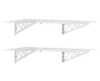 12" X 36" WALL SHELVES (TWO PACK WITH HOOKS) White