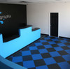 Flexi-Tile Coin by Perfection Floor  Blue used in an office