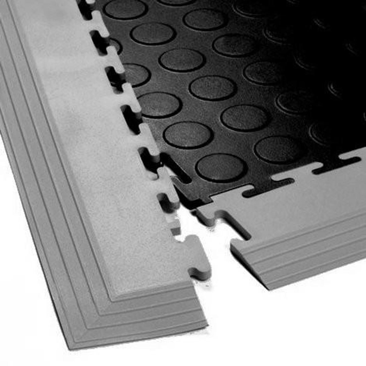Perfection Floor Tile Flexi-Tile Industrial Transition Edges 7MM (4 Pack) Straight or Corners 