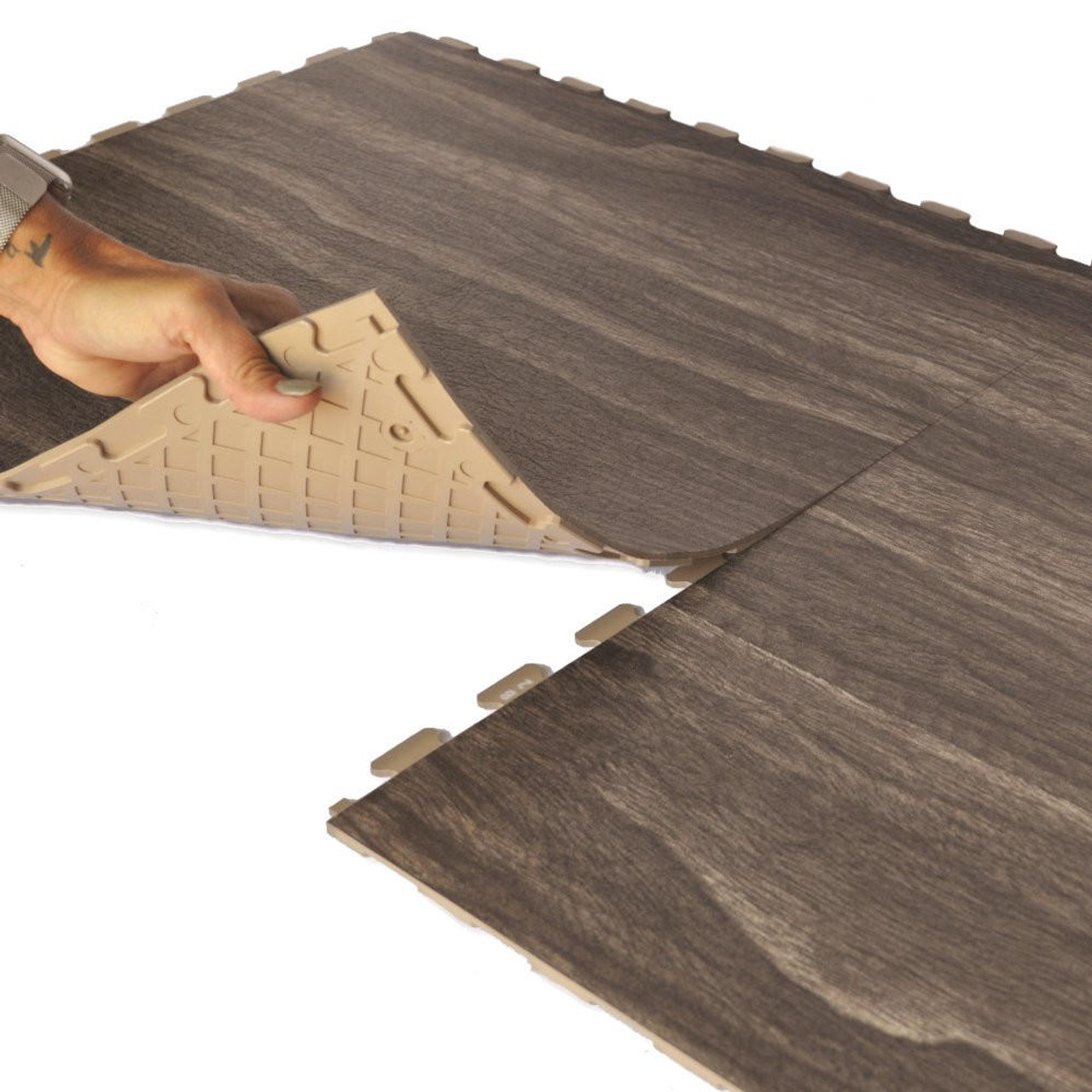 Perfection Floor Tile Wood Grain - Willow or 6 Tiles/ Case or 16.62 SQFT/ Case
