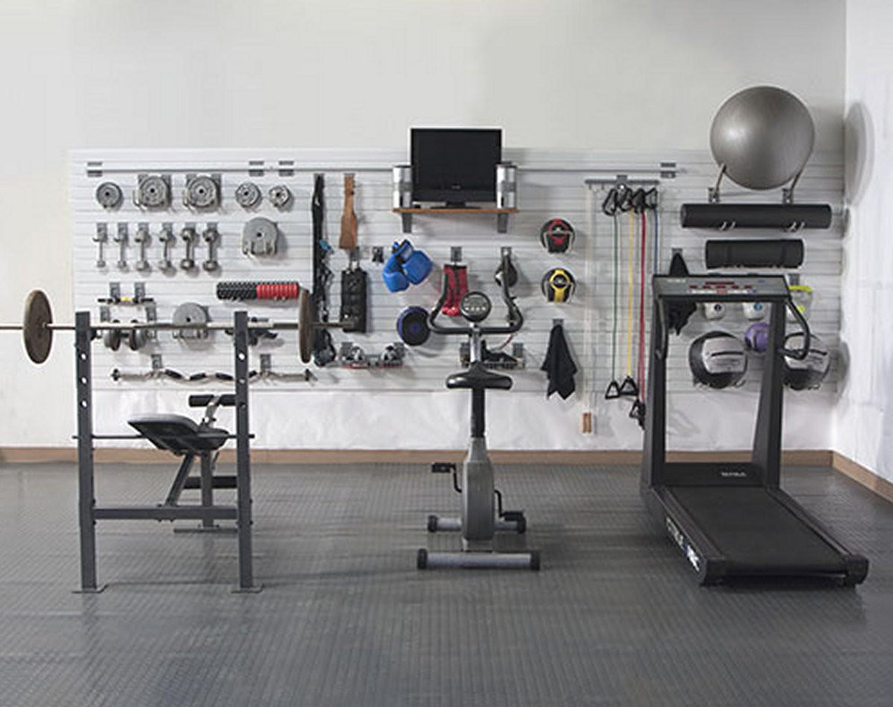 StoreWALL Home Fitness Room Package (Heavy Duty Panels + Accessories)