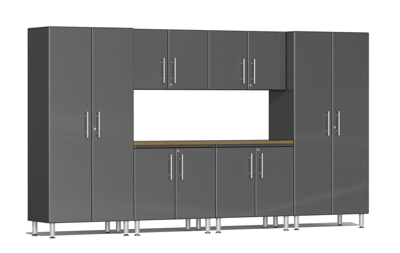 UltiMate Ulti-MATE Garage 2.0 Series 7-Piece Kit with Workstation Bamboo Worktop