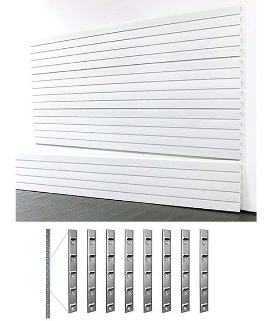 StoreWall StoreWALL 8′ Standard Duty 12″ Slatwall 4 pcs Installstrips