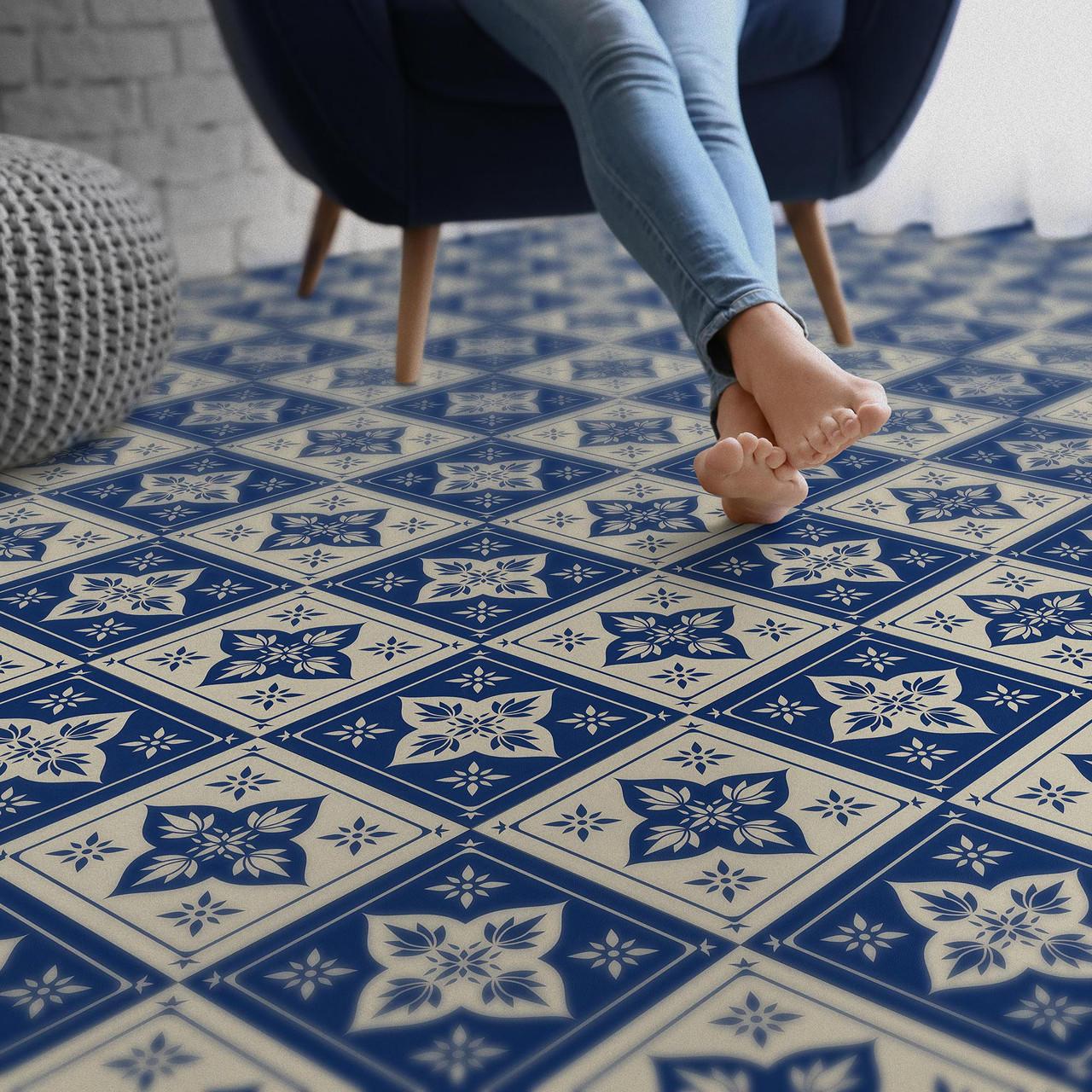 Perfection Floor Tile - Blue Lotus or 6 Tiles / Case or 16.62 SQFT / Case