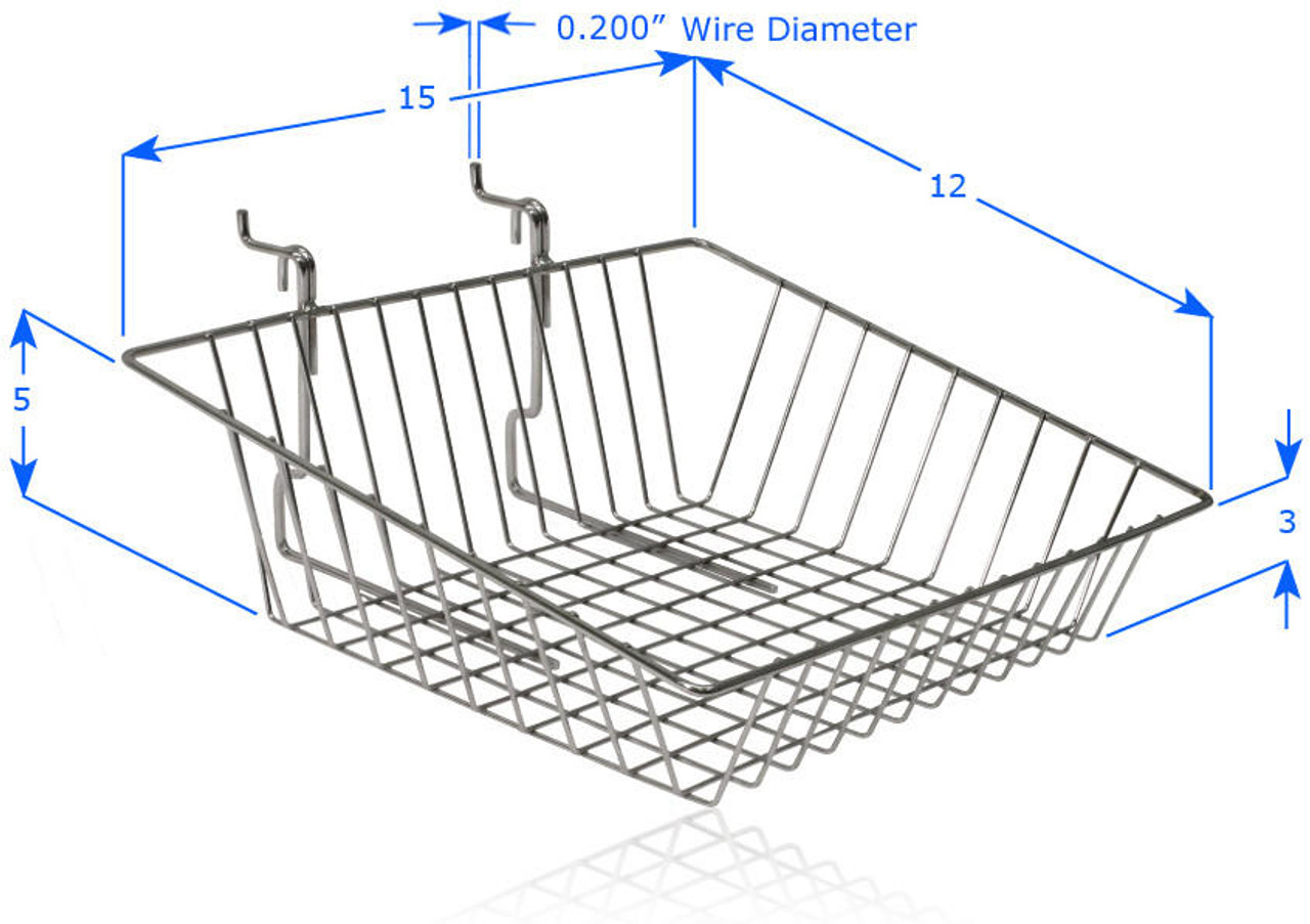 DiamondLife PegBoard Small Slanted Basket 15L x 12W x 5DP/3DP