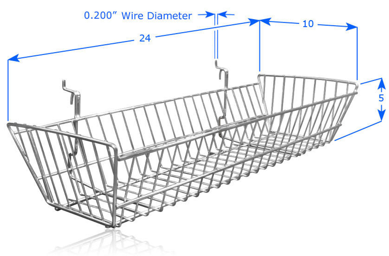 DiamondLife PegBoard Wide Basket 24L x 10W x 5DP