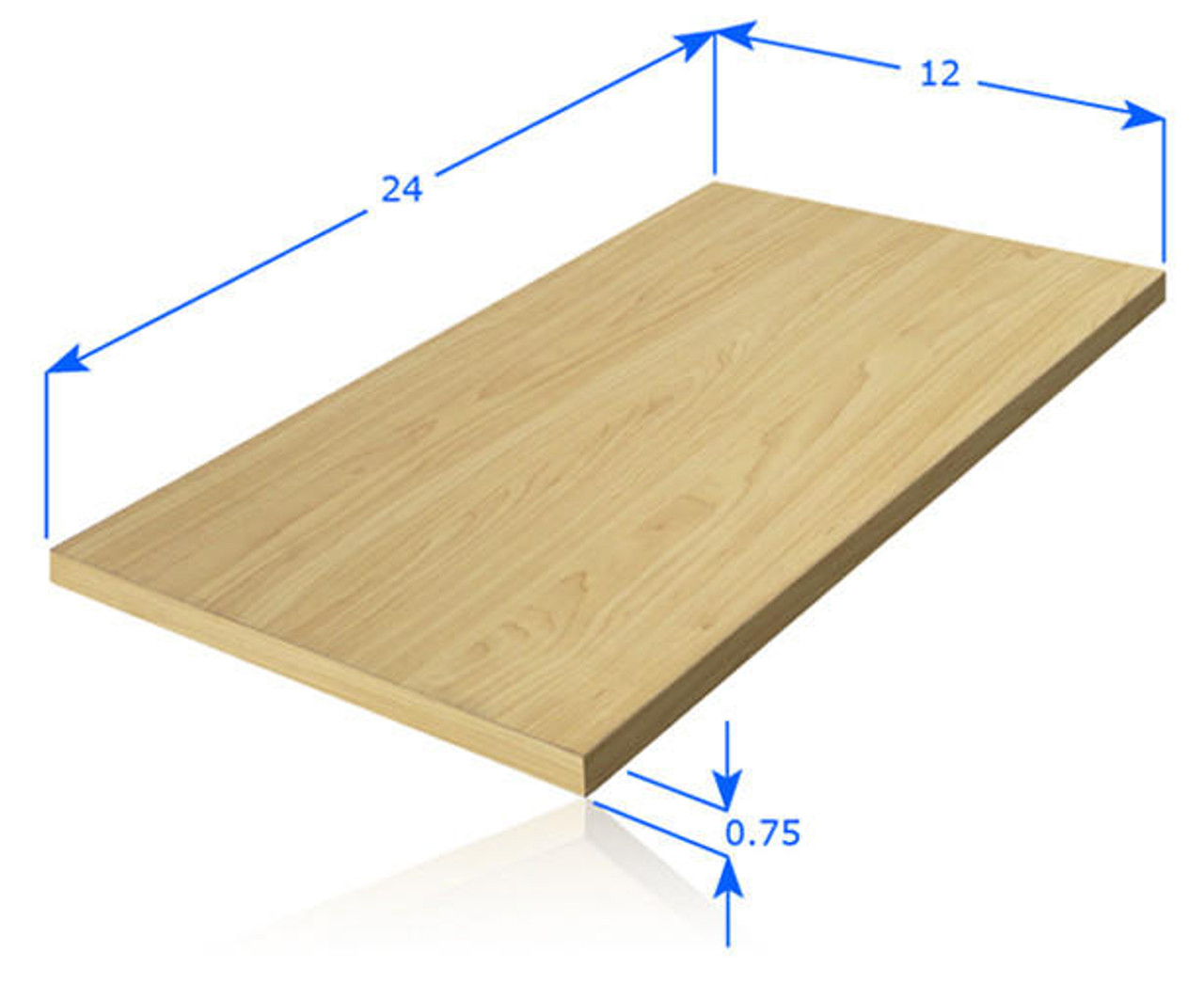 DiamondLife PegBoard Wood Shelf Plank 24 x 12 3 Colors