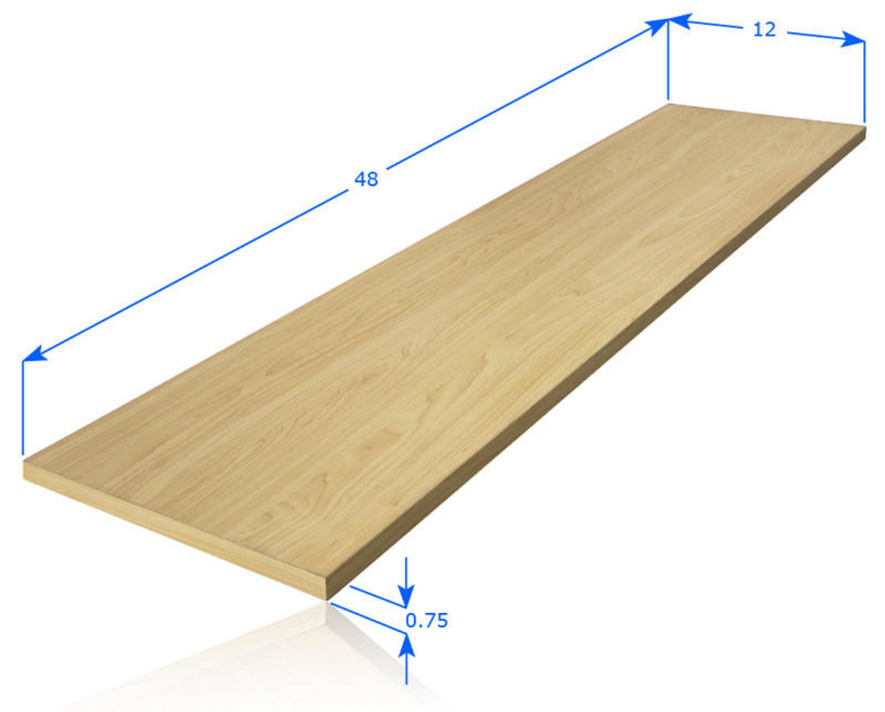 DiamondLife PegBoard Wood Shelf Plank 48 x 12 3 Colors