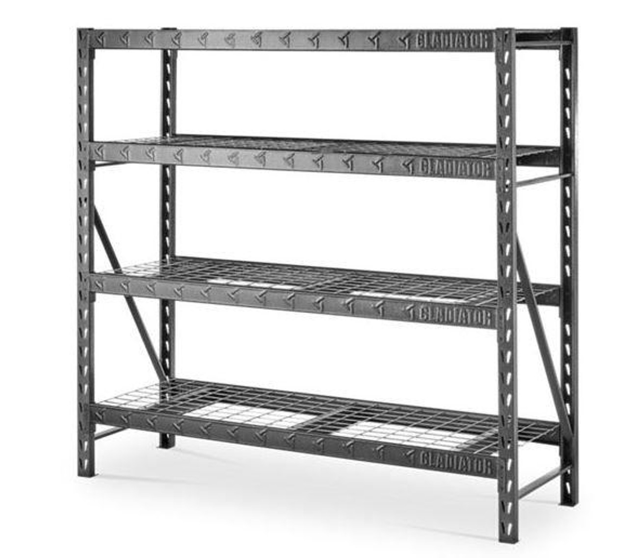 Gladiator 77 Wide Heavy Duty Rack with Four 24 Deep Shelves