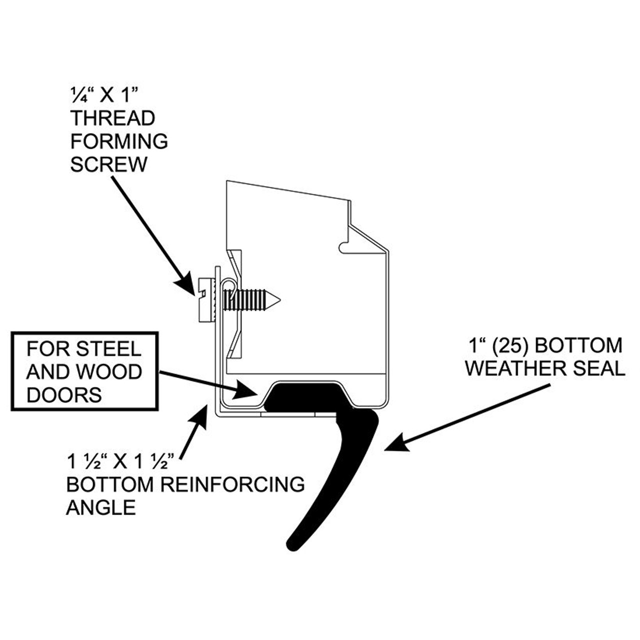 Martin garage door bottom weather seal. Slides into the recess left by bottom retainer. Sold by the foot or in 200 foot reels.