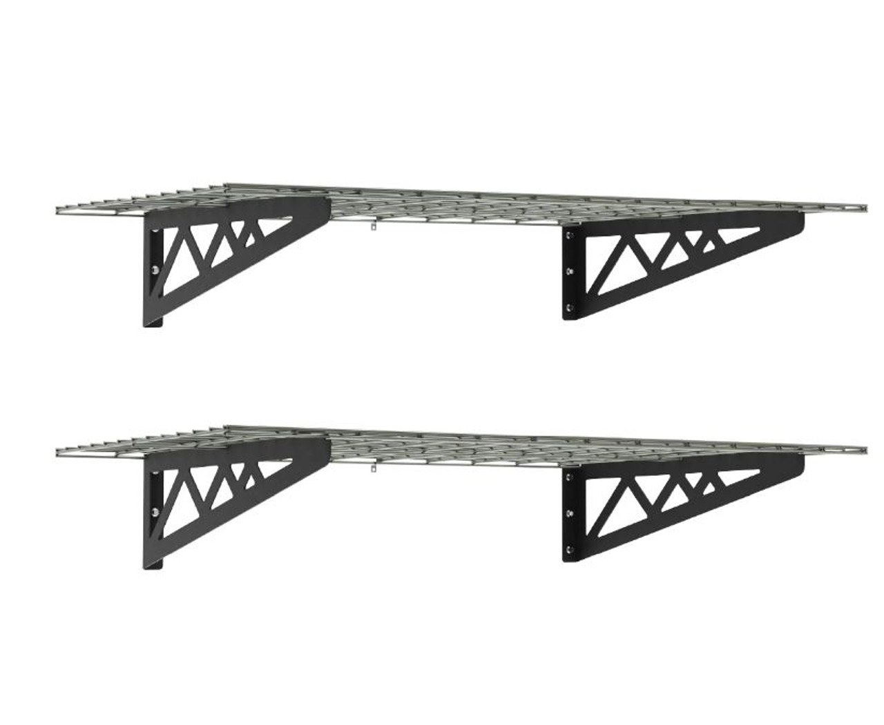 12" X 36" WALL SHELVES (TWO PACK WITH HOOKS) Hammertone