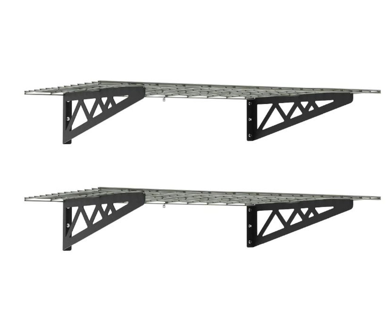 24 x 48 Wall Shelves (Two Pack with Hooks) Hammertone