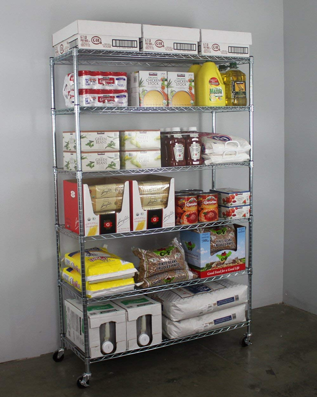 18″ x 48″ x 72″ 6-Tier Wire Shelving