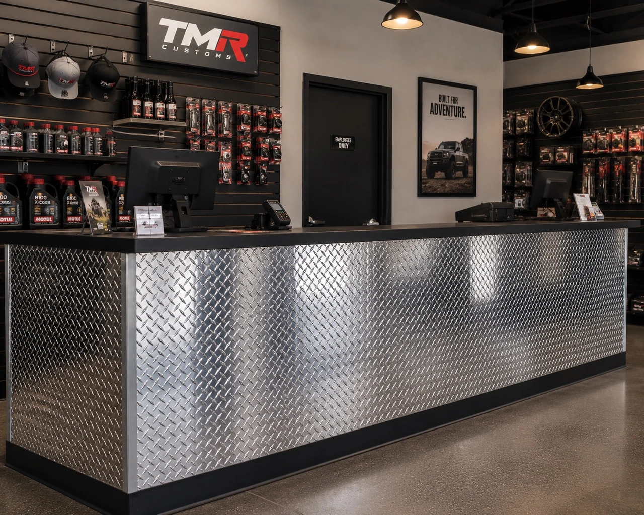 Diamond Plate Aluminum 22 Gauge Accent Walls