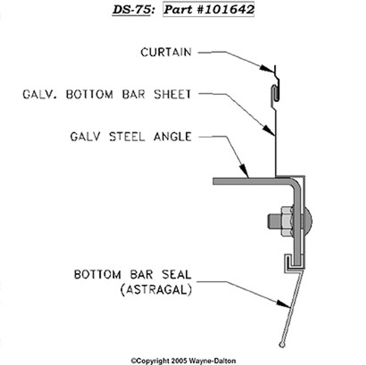 Wayne Dalton / Door Systems Inc. Mini Warehouse Garage Door Weather Seal for Model DS-75 Wayne Dalton / Door Systems Inc. Mini Warehouse Garage Door Weather Seal for Model DS-75