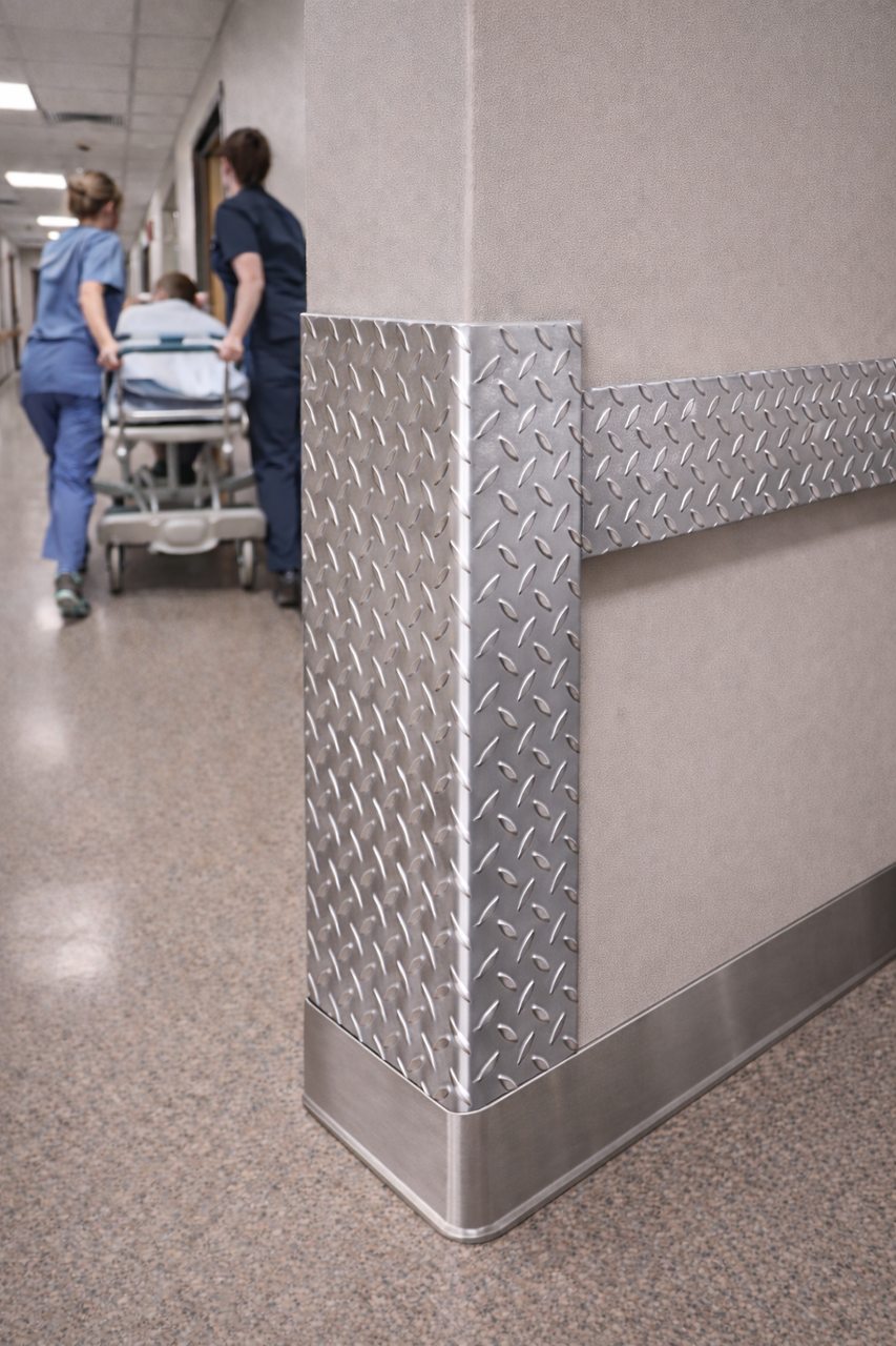 End Wall Guard Diamond Plate Aluminum