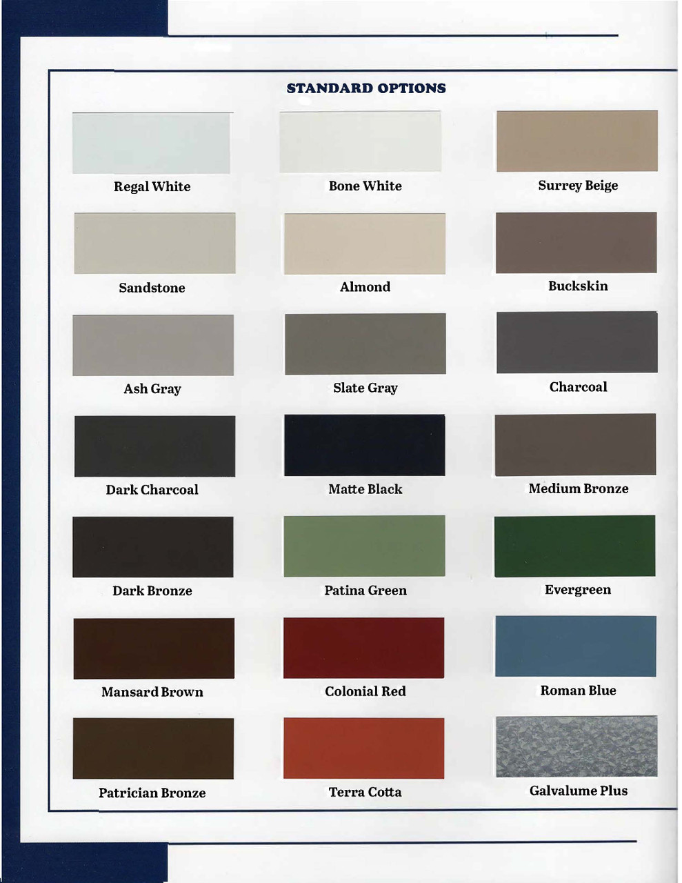 Steel Standard Color Chart
