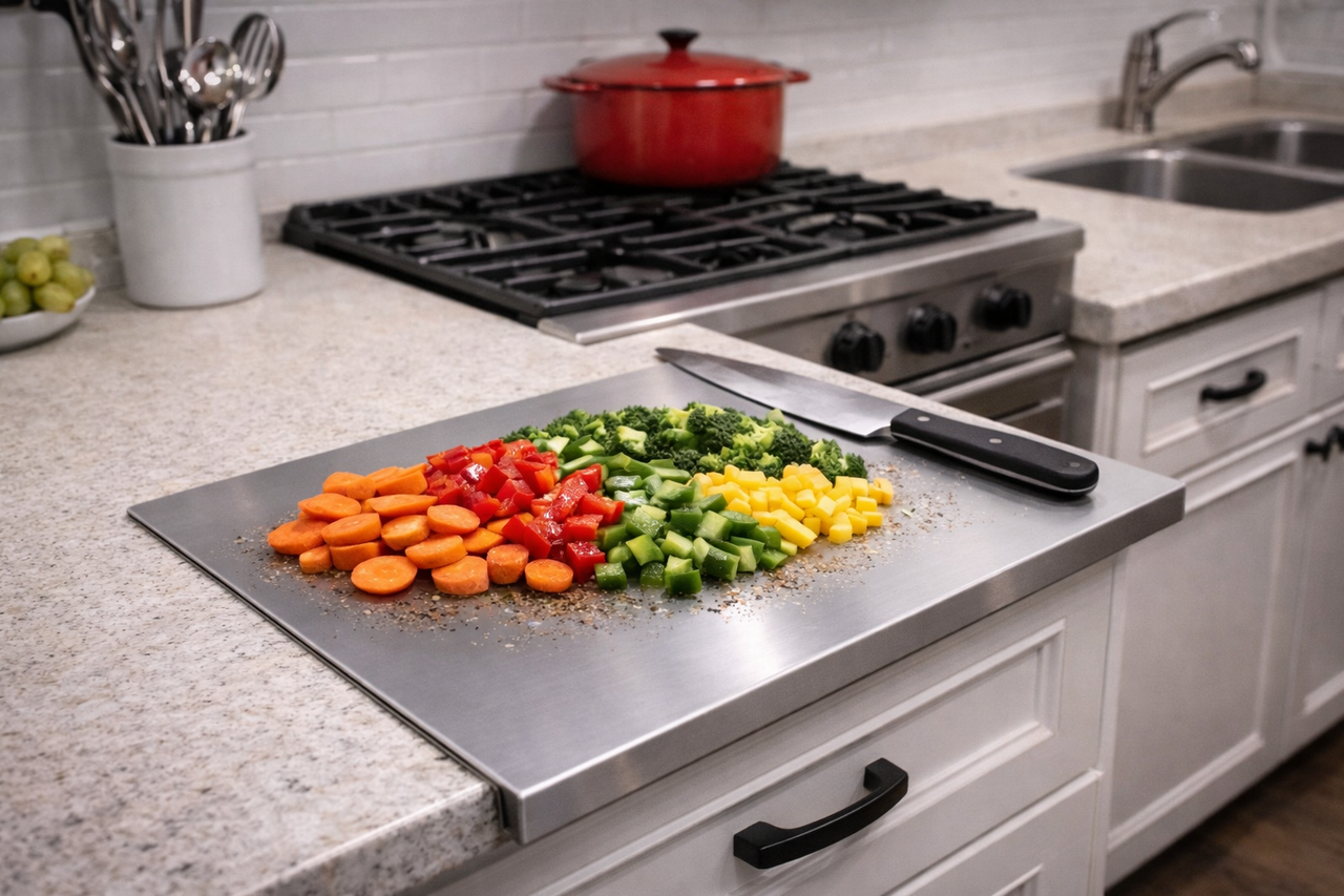 Stainless Steel Counter-Edge Cutting Board