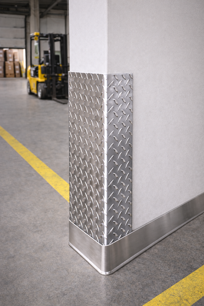 End Wall Guard Diamond Plate Aluminum