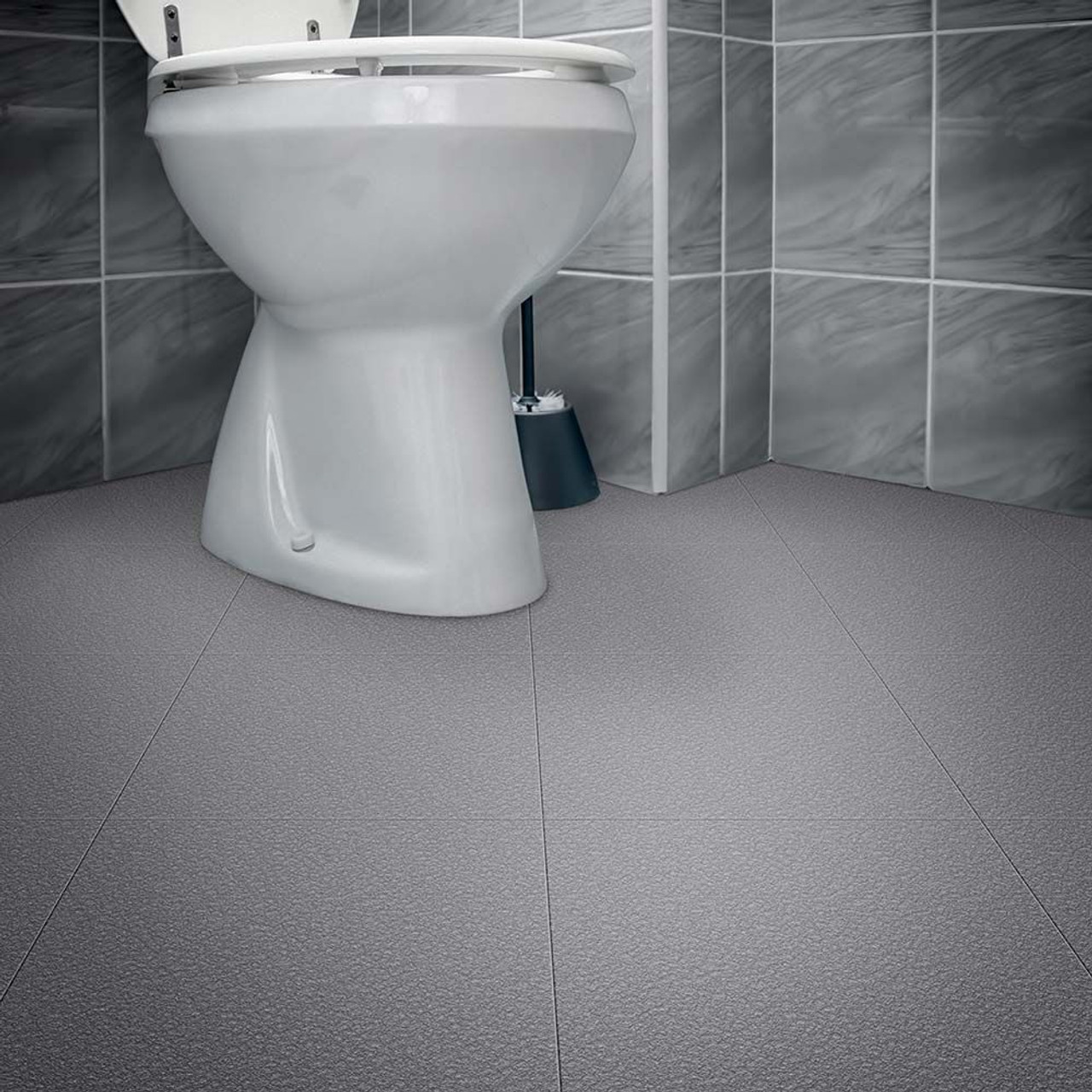 Perfection Floor Tile HomeStyle Slate, flexible interlocking tiles. Used for bathroom floor.