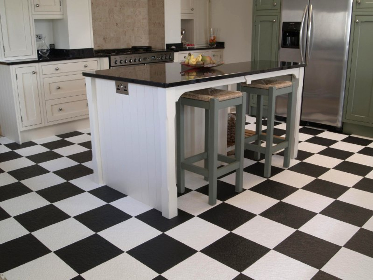 Perfection Floor Tile Home Style Slate Tiles Black and White Used in Kitchen